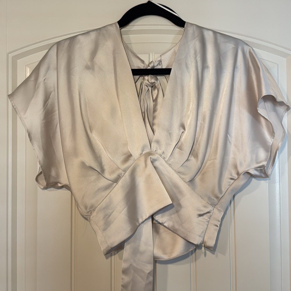 Zara Cream Satin Blouse